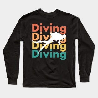 Diver shirt in retro vintage style - gift for divers and water sports enthusiasts. Long Sleeve T-Shirt